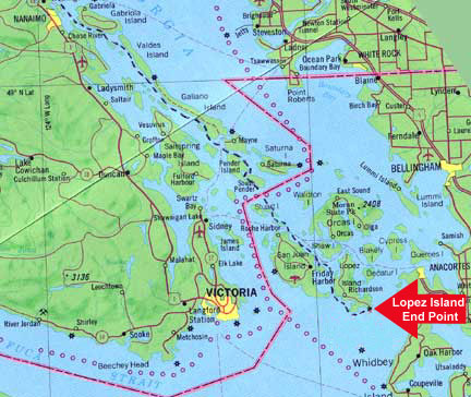 Map 10: Nanaimo to Lopez Island