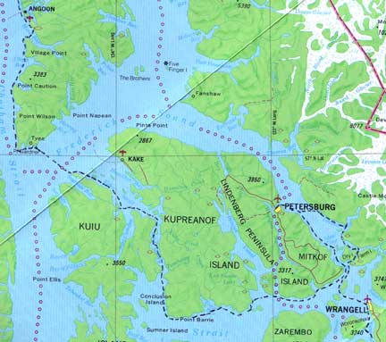 Map 2: Angoon to Wrangell
